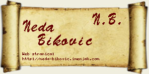 Neda Biković vizit kartica